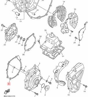 Yamaha R1 krukasdeksel pakking