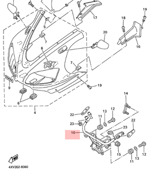 Topkuip frame Yamaha R1 98-99 (aftermarket)