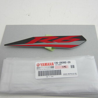 Yamaha YZF R6 13S 2008 Graphite Sticker &quot;R6&quot; op zijkuip rechts