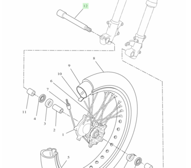 Voorwiel as origineel Tenere 700 BW3-25181-00