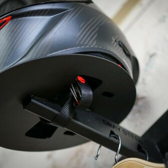 Gray steel X5 helmet &amp; gear wall mount Matt Black