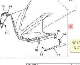 Topkuip Yamaha R1 2011 Black Metallic
