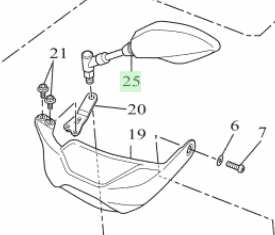 YAMAHA TENERE 700 spiegel links Origineel