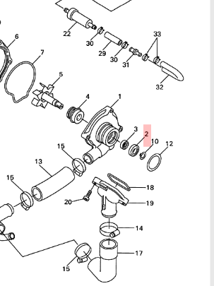 Lager Yamaha waterpomp / drukplaat koppeling 93306-00106