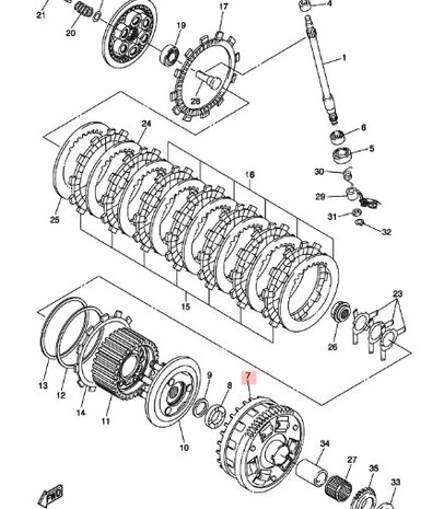 PRIMARY DRIVEN GEAR COMP.( koppelingskorf)