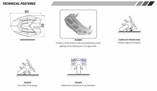 Sliders Puig model R19 diverse Yamaha MT-09 modellen