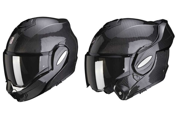 SCORPION EXO-TECH EVO CARBON SOLID Flip Back Helm