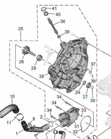 Lager Yamaha waterpomp / drukplaat koppeling 93306-00106