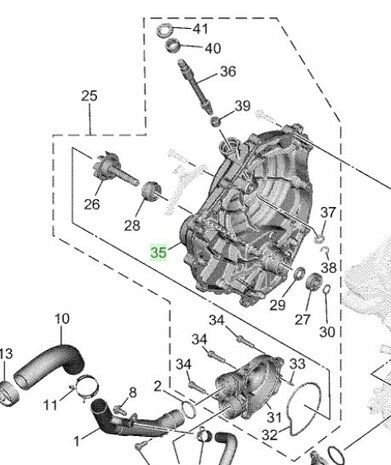 Yamaha CP2 Blokdeksel Rechts Koppeling BLW-15421-00