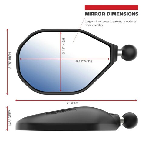 RAM Tough-Mirror (DoubleTake) Spiegelset Lange Arm