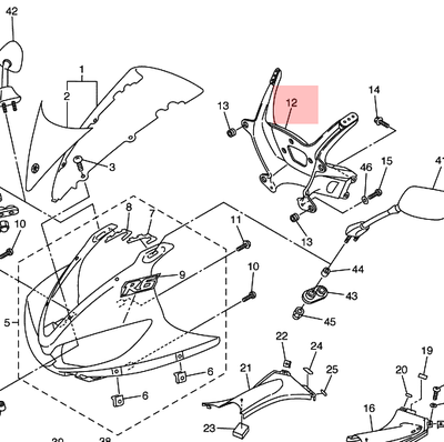 Topkuip frame Yamaha R6 03-06 (aftermarket)