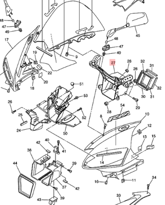 Topkuip frame Yamaha R6 06-07 (aftermarket)