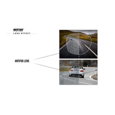 Bertoni zwarte motorbril smoke glas (antifog) AF151C