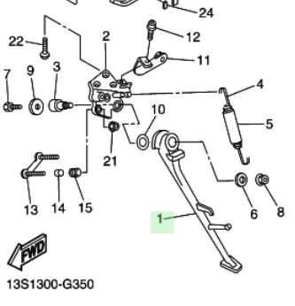 Zijstandaard Yamaha R6 2C0-27311-00