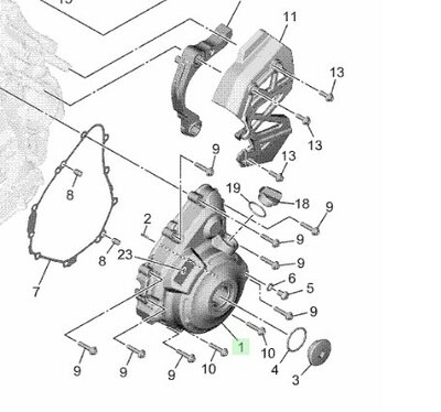 Yamaha CP2 Blokdeksel Links Dynamo BLW-15411-00
